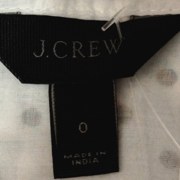 J.CREW White, Black Polka Dots and Blue Paisley Print - 0 - Picture 4 of 8